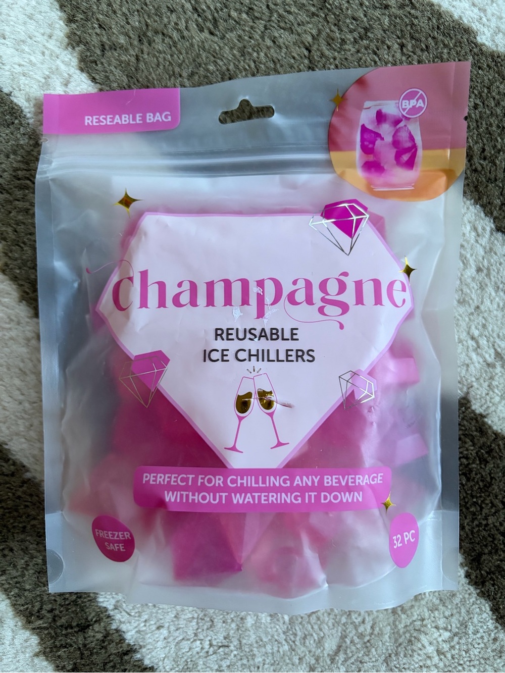 Reusable Ice Chillers - Pink